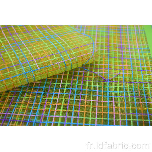 Tissu de maille de contrôles colorés de polyester en nylon